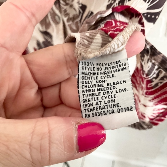 Vintage Button down shirt Alia Aloha Hawaii Tropical Cream Oatmeal Red wine 18 - Picture 8 of 9